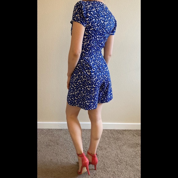 Anthropologie Romper/Blue and White Floral Pattern - Picture 3 of 6